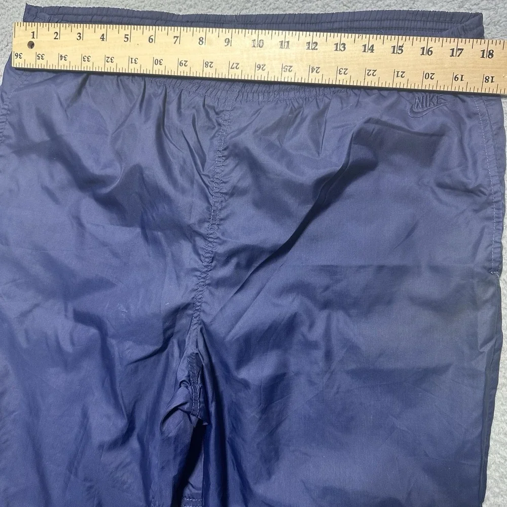 VTG Nike Track Pants Men's Large Blue‎ Tag 80s Windbreaker Nylon Black Zip Ankle